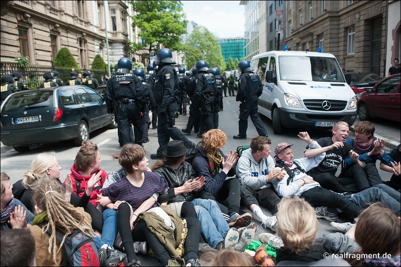 Blockupy FFM: Friedlicher Freitag vor der Großdemo