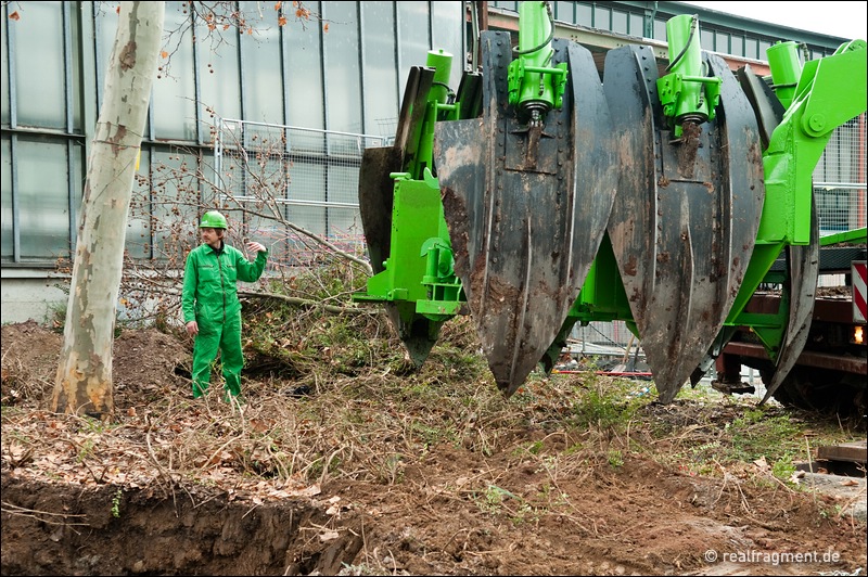 Rundspatenmaschine im Einsatz