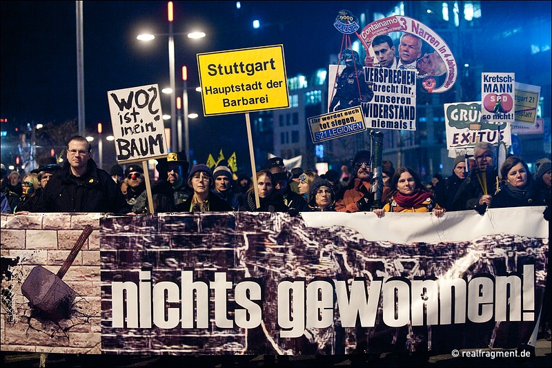 Stuttgart: 112. Montagsdemo gegen S21