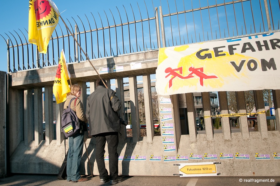 Anti-atomic protest in front of the power plant Neckarwestheim, March 2011